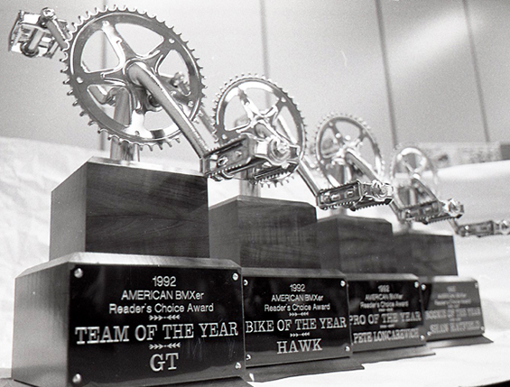 original 1992 golden crank trophy